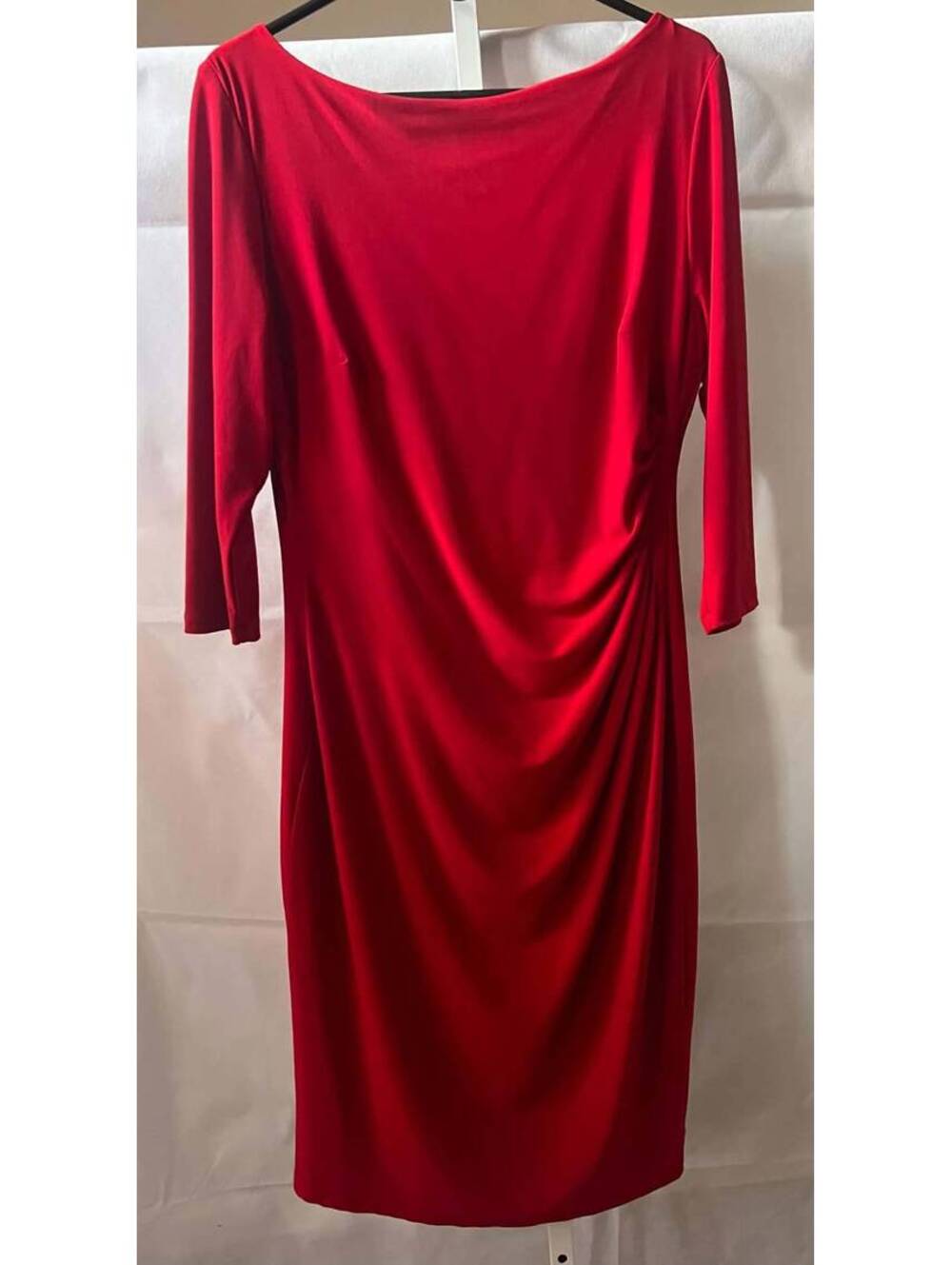 Lauren Ralph Lauren Women's Red 3/4 Sleeve Sheath Dress Size 14